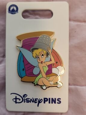 Disney Tinker Bell Sewing Thimble Enamel Pin - Green, Blue, Pink